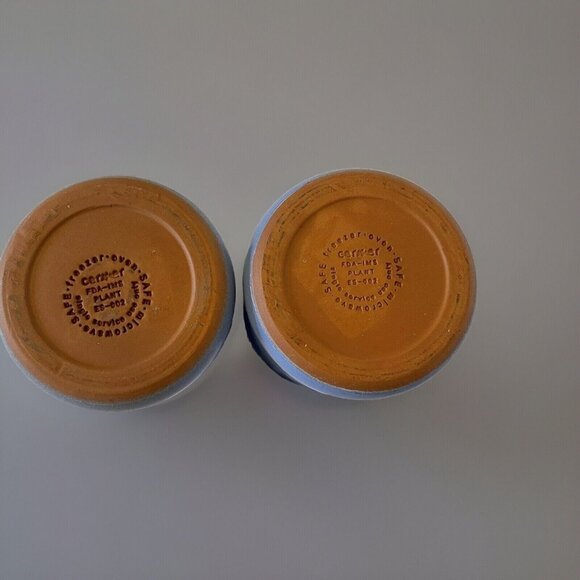 La Fermiere French Periwinkle Terra Cotta Glazed Yogurt Plant Pot Planter Clay - Picture 7 of 12